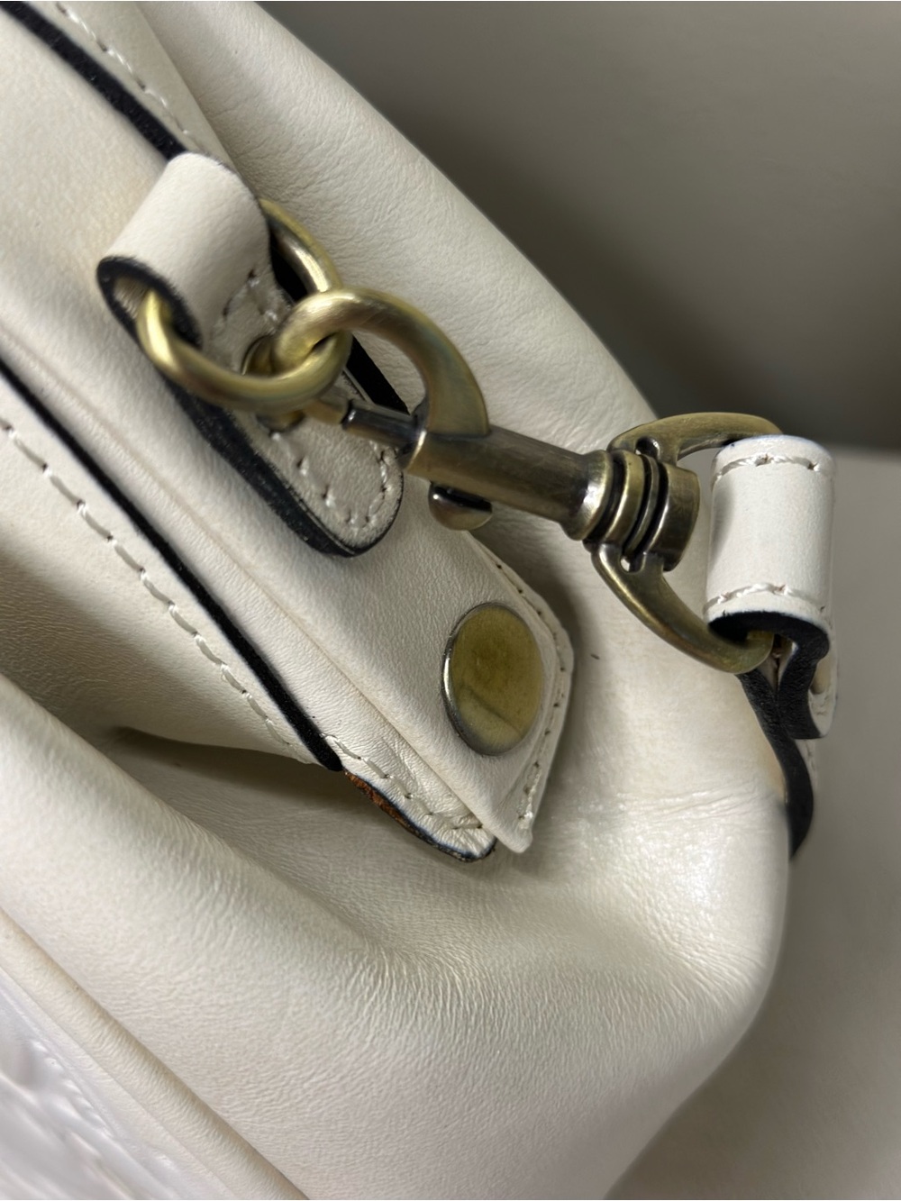 Patricia Nash Mia Frame Embossed Floral Top-Handle Satchel in Cream - Picture 4 of 16